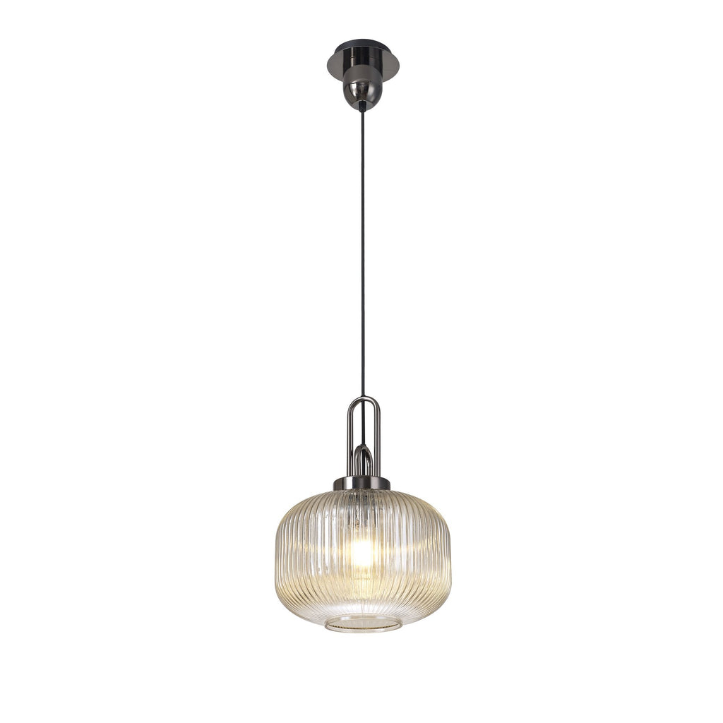 NLK05519 Amsterdam 1 Light Pendant Black Chrome Matt Black