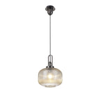 NLK05519 Amsterdam 1 Light Pendant Black Chrome Matt Black