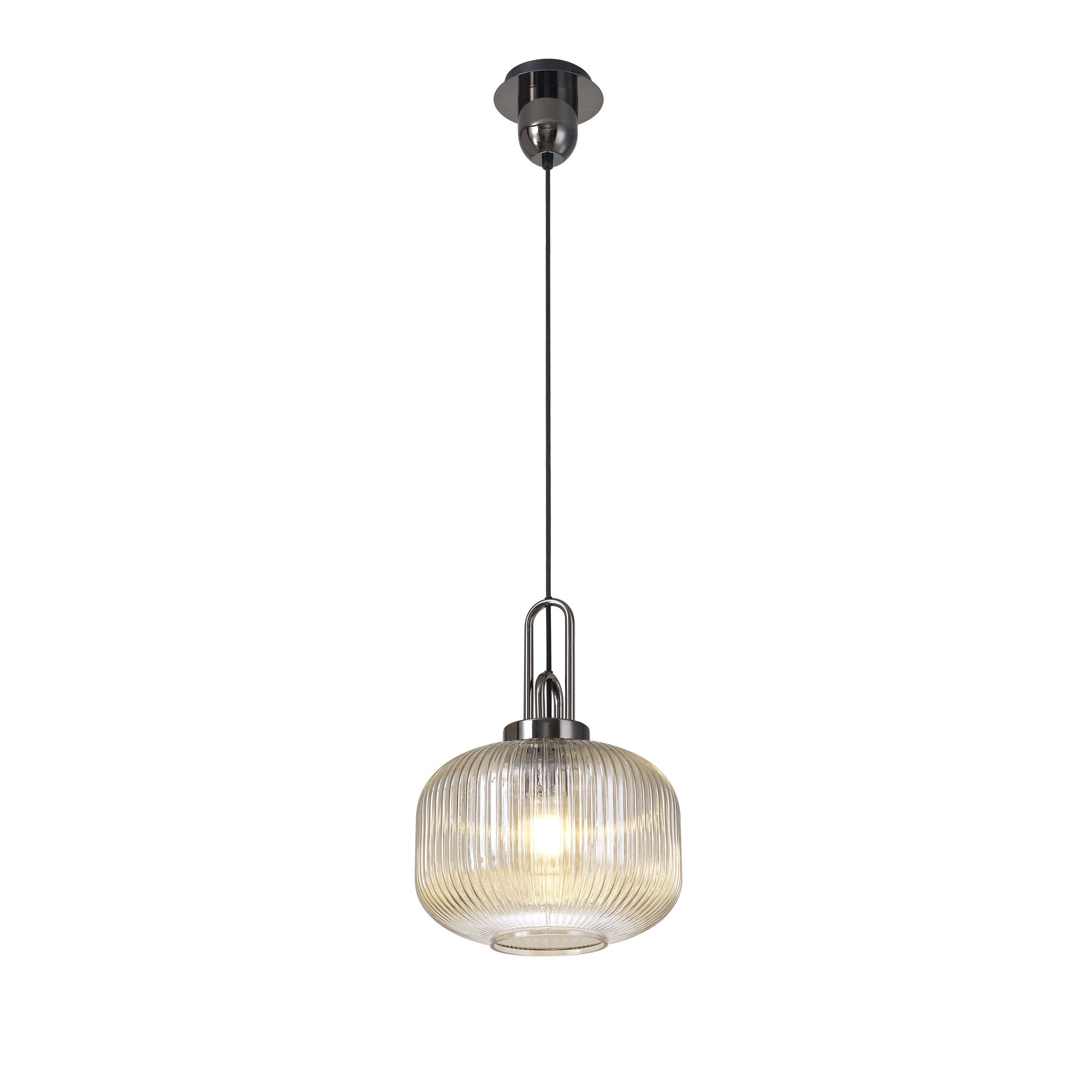 NLK05519 Amsterdam 1 Light Pendant Black Chrome Matt Black