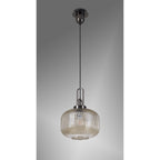 NLK05519 Amsterdam 1 Light Pendant Black Chrome Matt Black
