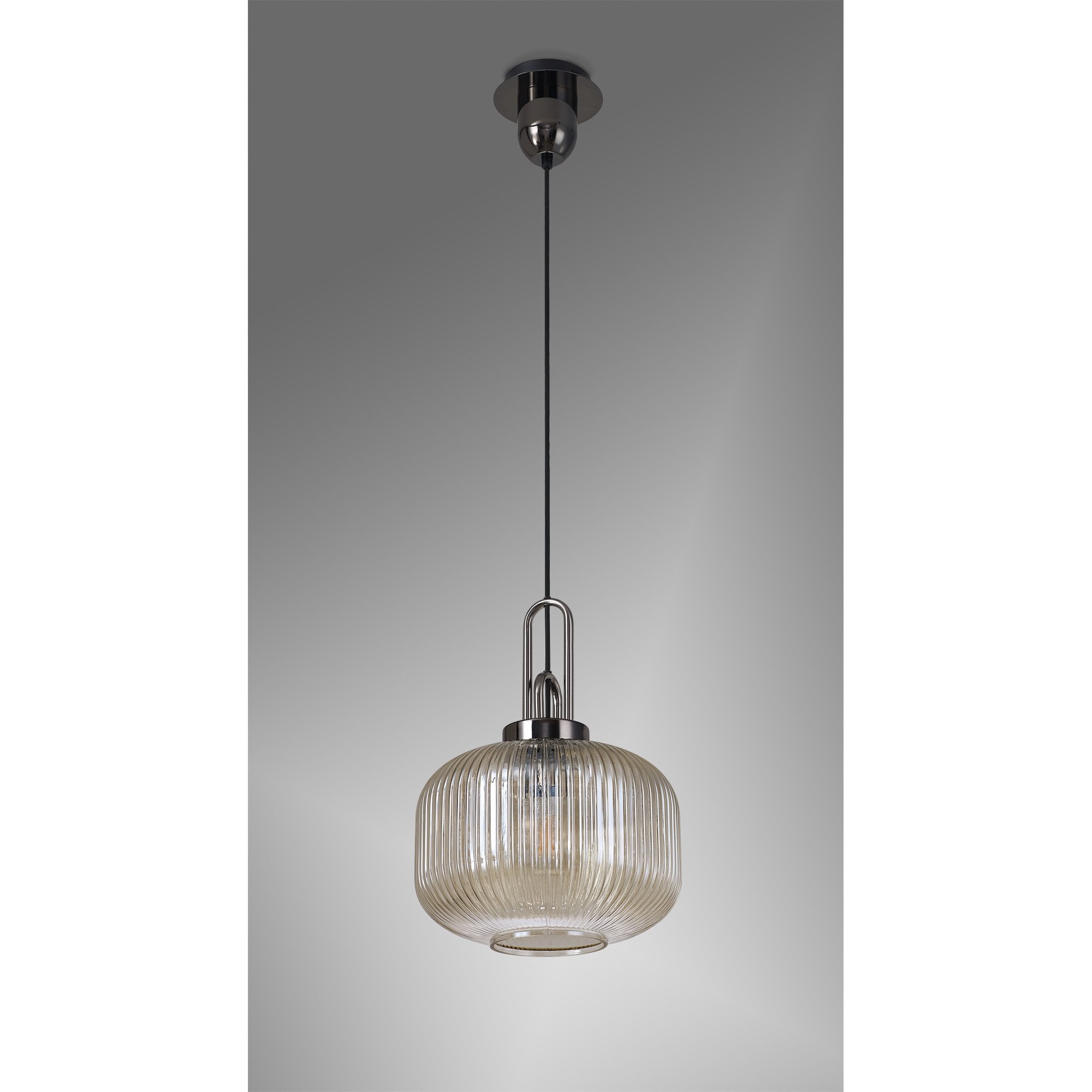 NLK05519 Amsterdam 1 Light Pendant Black Chrome Matt Black