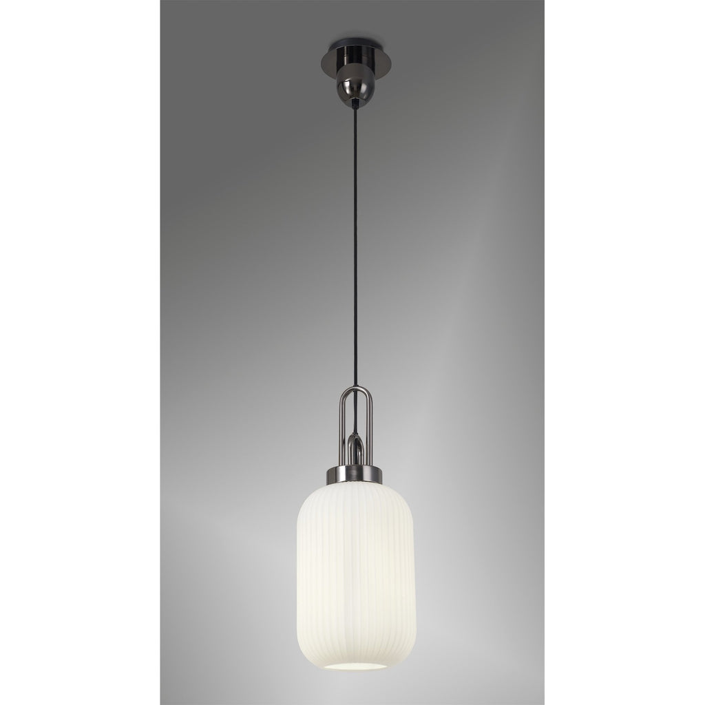 NLK05529 Amsterdam 1 Light Pendant Black Chrome Matt Black