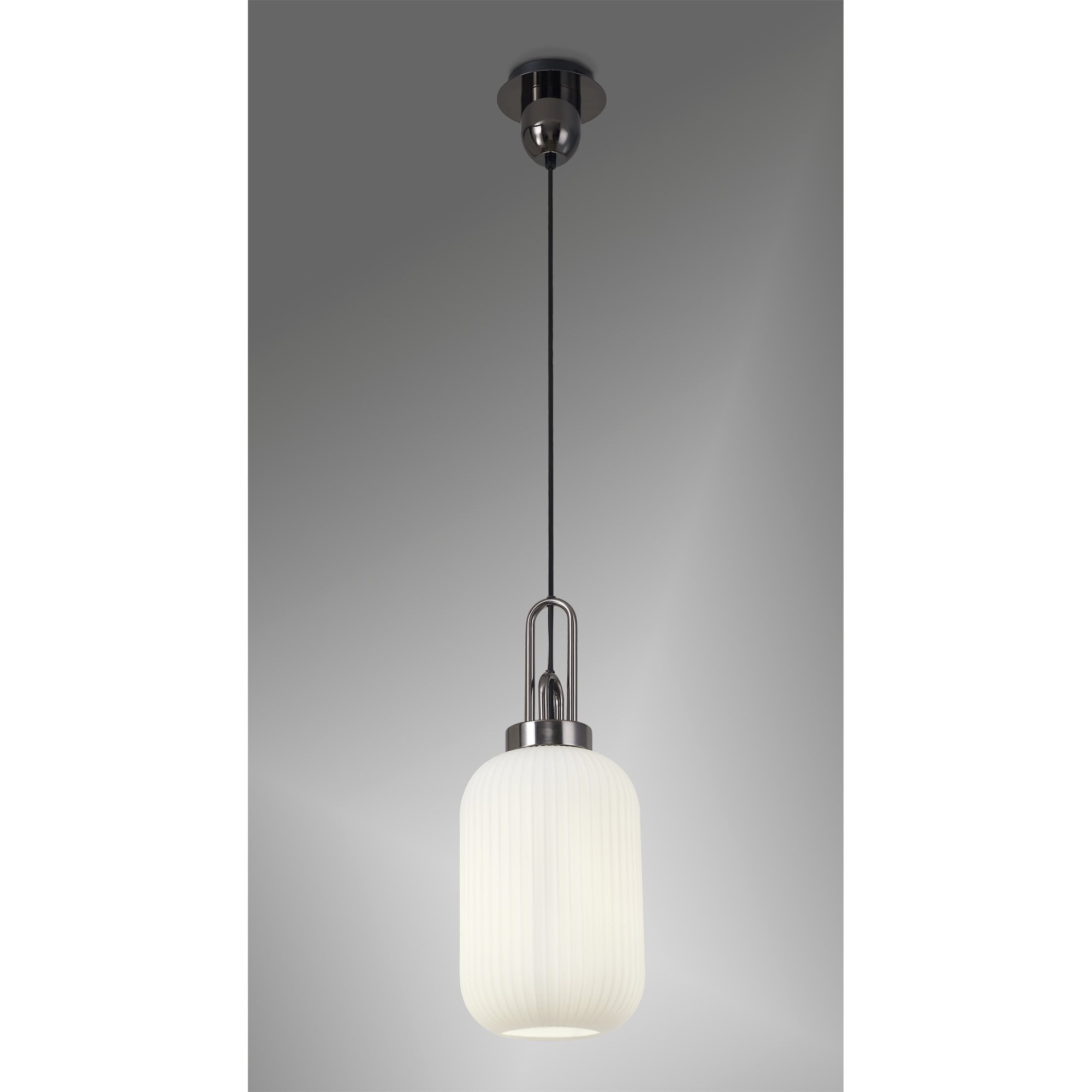 NLK05529 Amsterdam 1 Light Pendant Black Chrome Matt Black