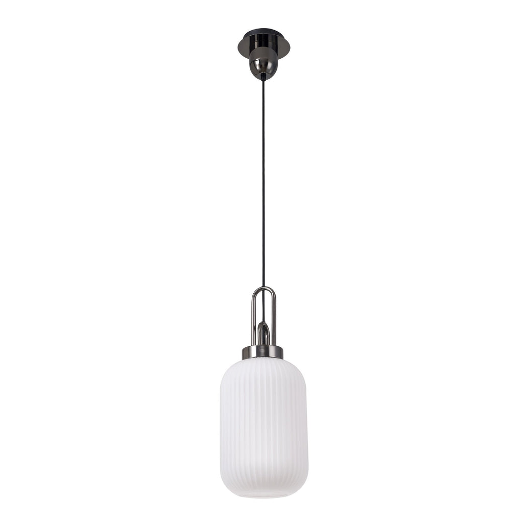 NLK05529 Amsterdam 1 Light Pendant Black Chrome Matt Black
