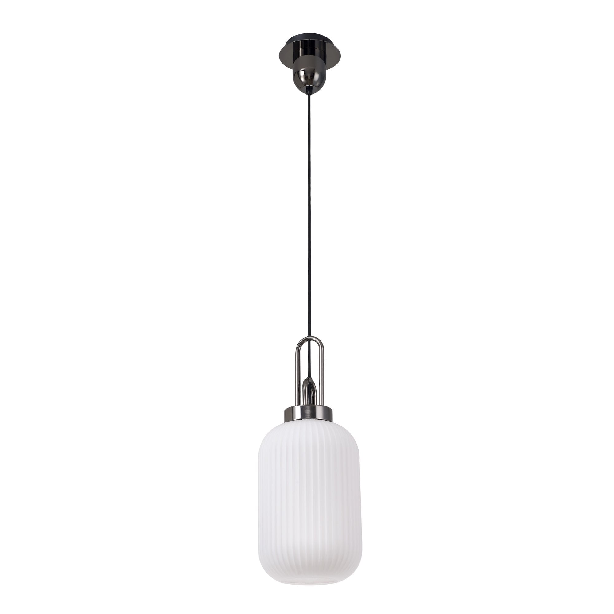 NLK05529 Amsterdam 1 Light Pendant Black Chrome Matt Black