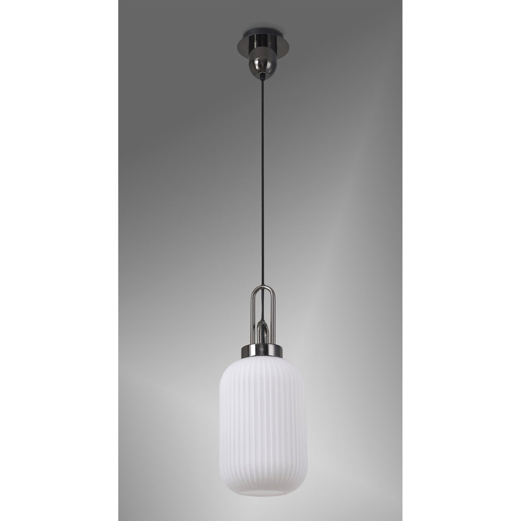 NLK05529 Amsterdam 1 Light Pendant Black Chrome Matt Black