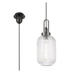 NLK05539 Amsterdam 1 Light Pendant Black Chrome Matt Black