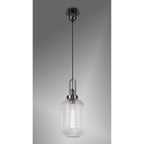 NLK05539 Amsterdam 1 Light Pendant Black Chrome Matt Black