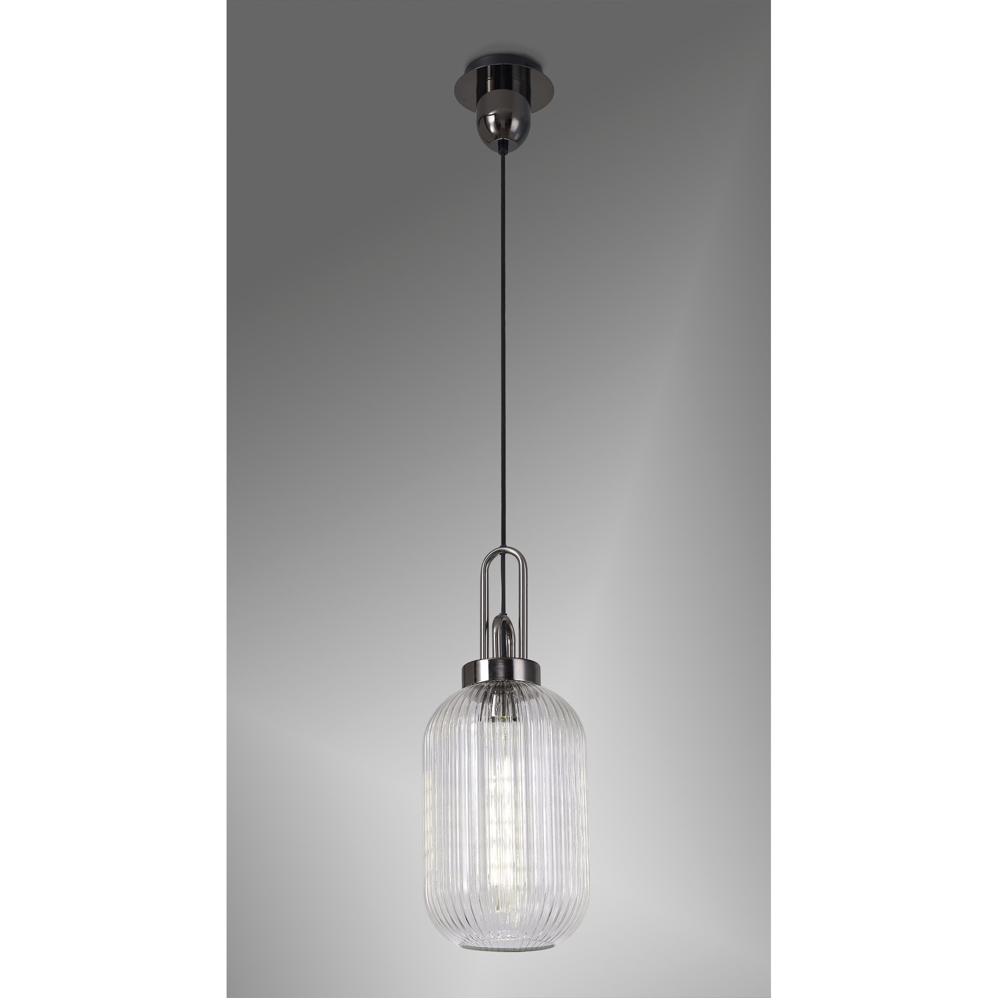NLK05539 Amsterdam 1 Light Pendant Black Chrome Matt Black
