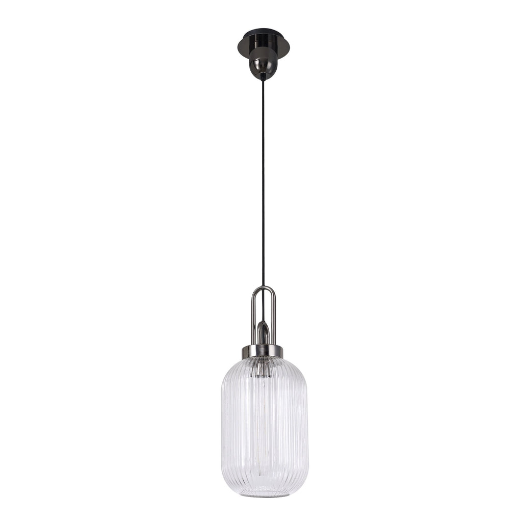 NLK05539 Amsterdam 1 Light Pendant Black Chrome Matt Black