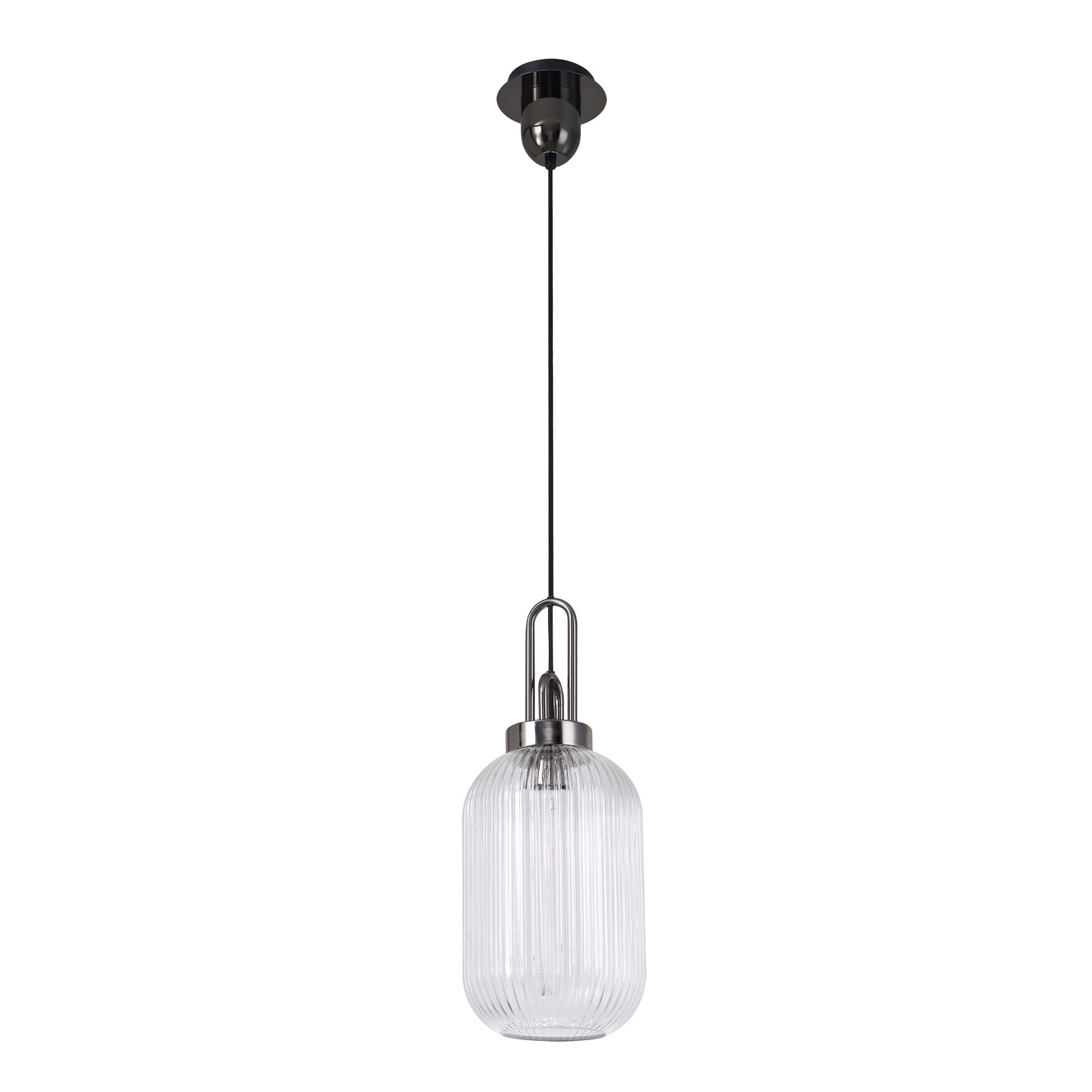 NLK05539 Amsterdam 1 Light Pendant Black Chrome Matt Black