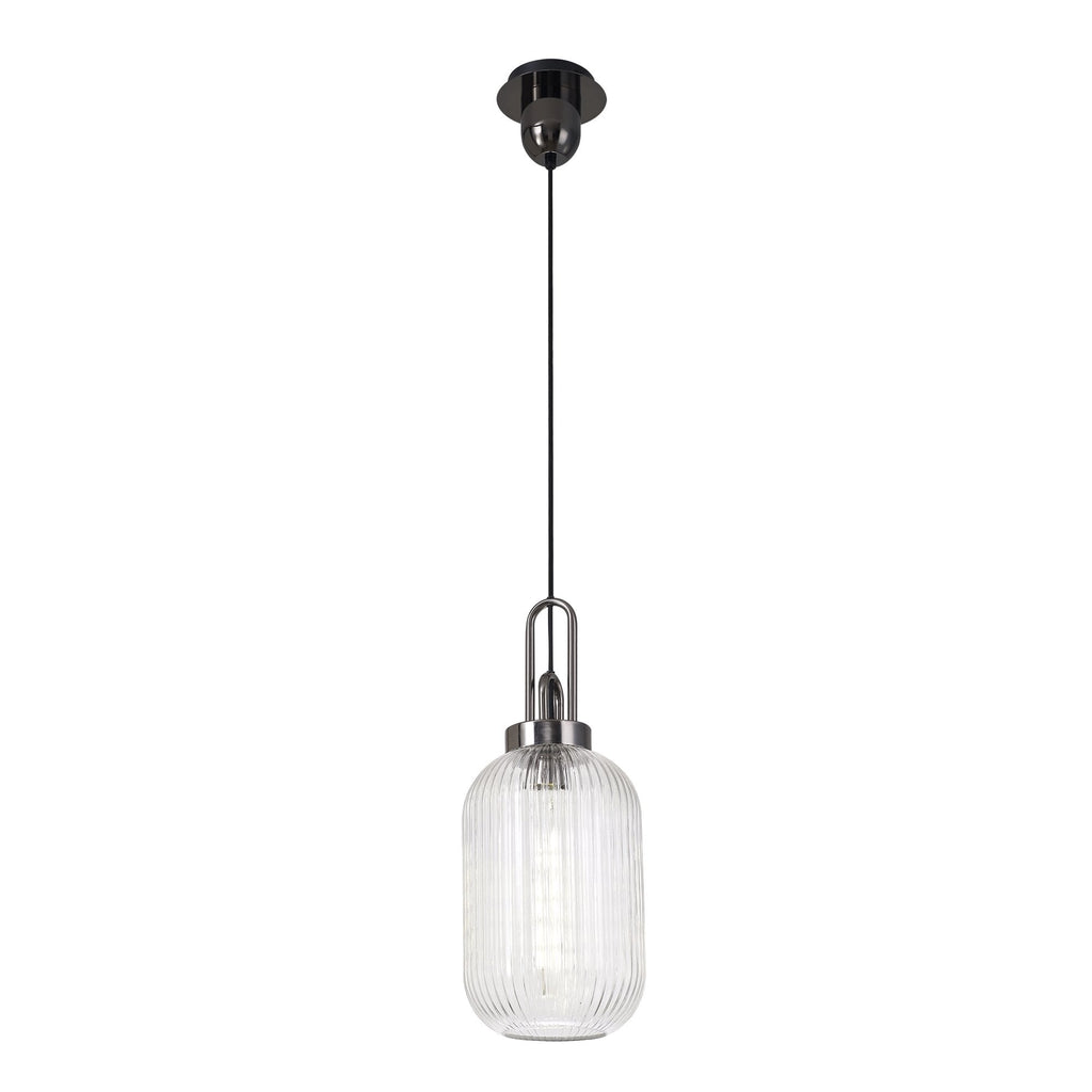 NLK05539 Amsterdam 1 Light Pendant Black Chrome Matt Black