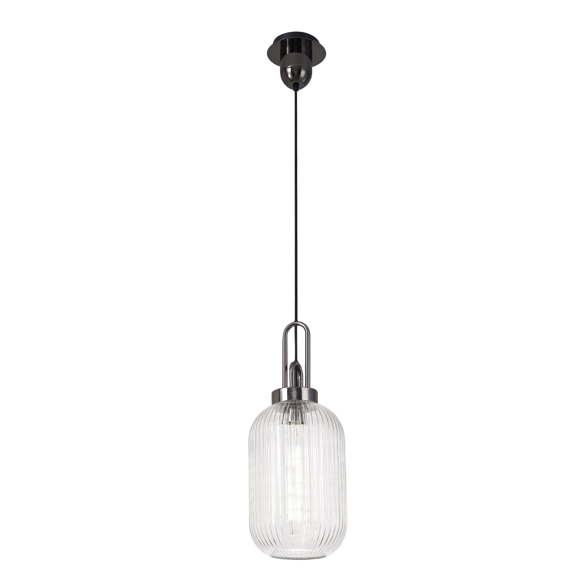 NLK05539 Amsterdam 1 Light Pendant Black Chrome Matt Black