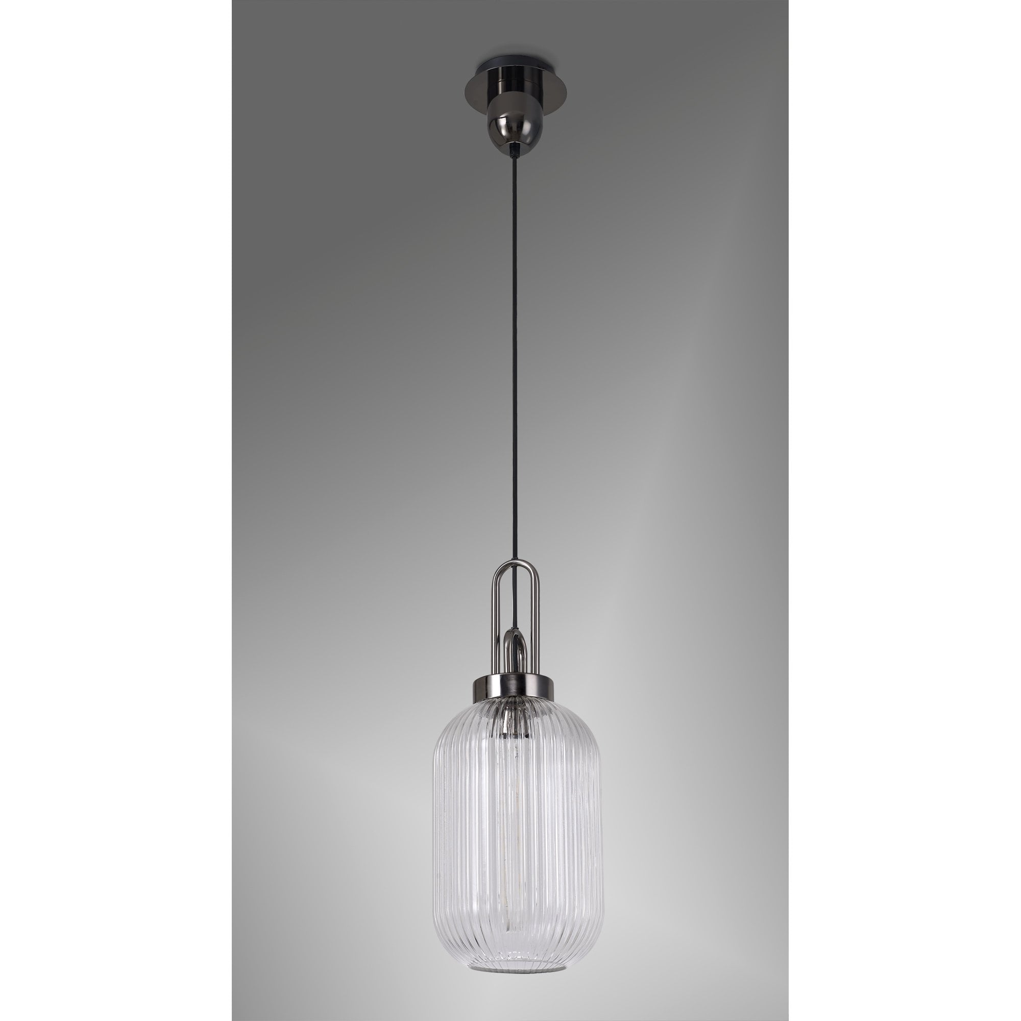 NLK05539 Amsterdam 1 Light Pendant Black Chrome Matt Black