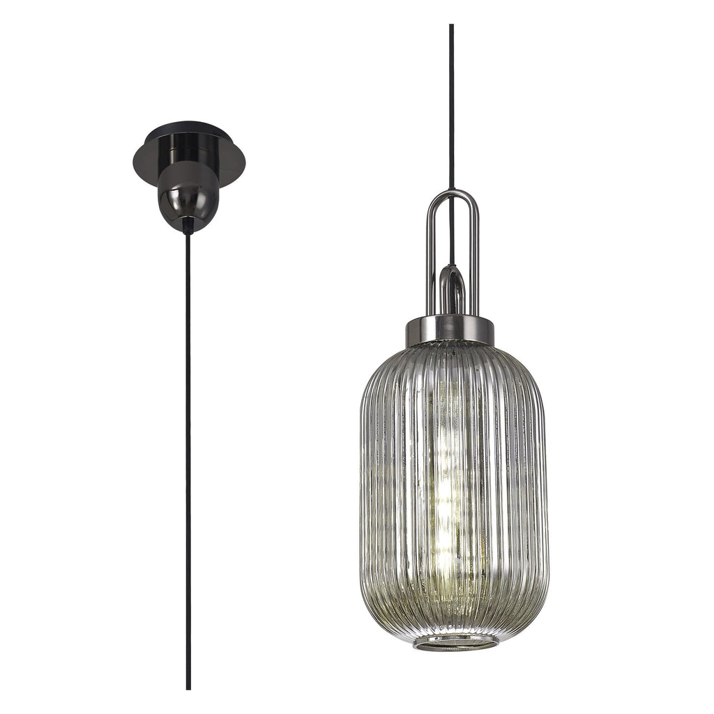 NLK05549 Amsterdam 1 Light Pendant Black Chrome Matt Black