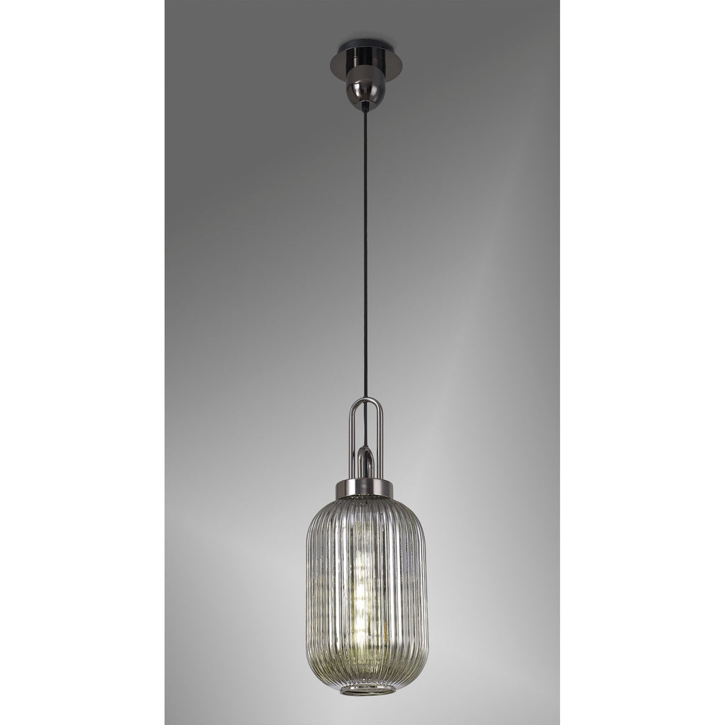 NLK05549 Amsterdam 1 Light Pendant Black Chrome Matt Black