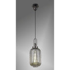NLK05549 Amsterdam 1 Light Pendant Black Chrome Matt Black