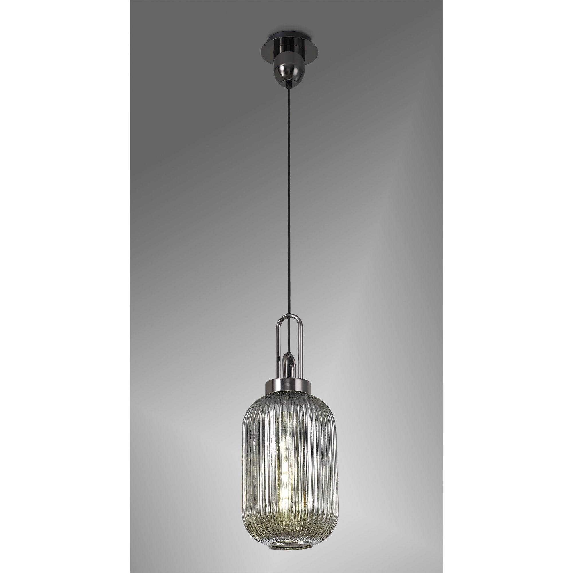 NLK05549 Amsterdam 1 Light Pendant Black Chrome Matt Black