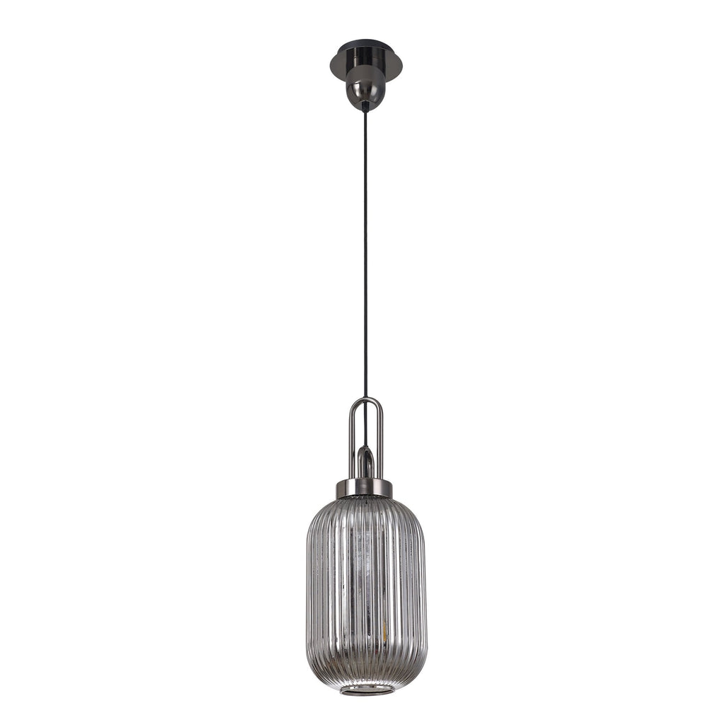 NLK05549 Amsterdam 1 Light Pendant Black Chrome Matt Black