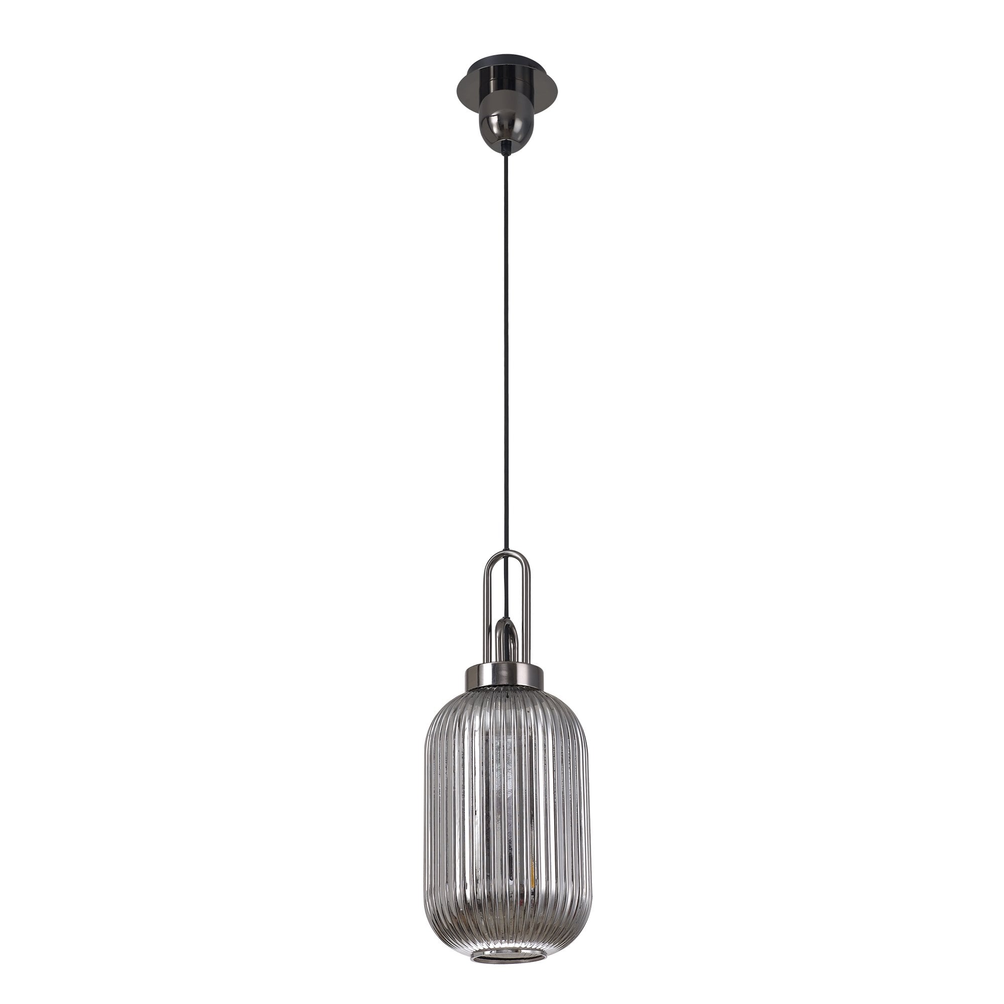 NLK05549 Amsterdam 1 Light Pendant Black Chrome Matt Black