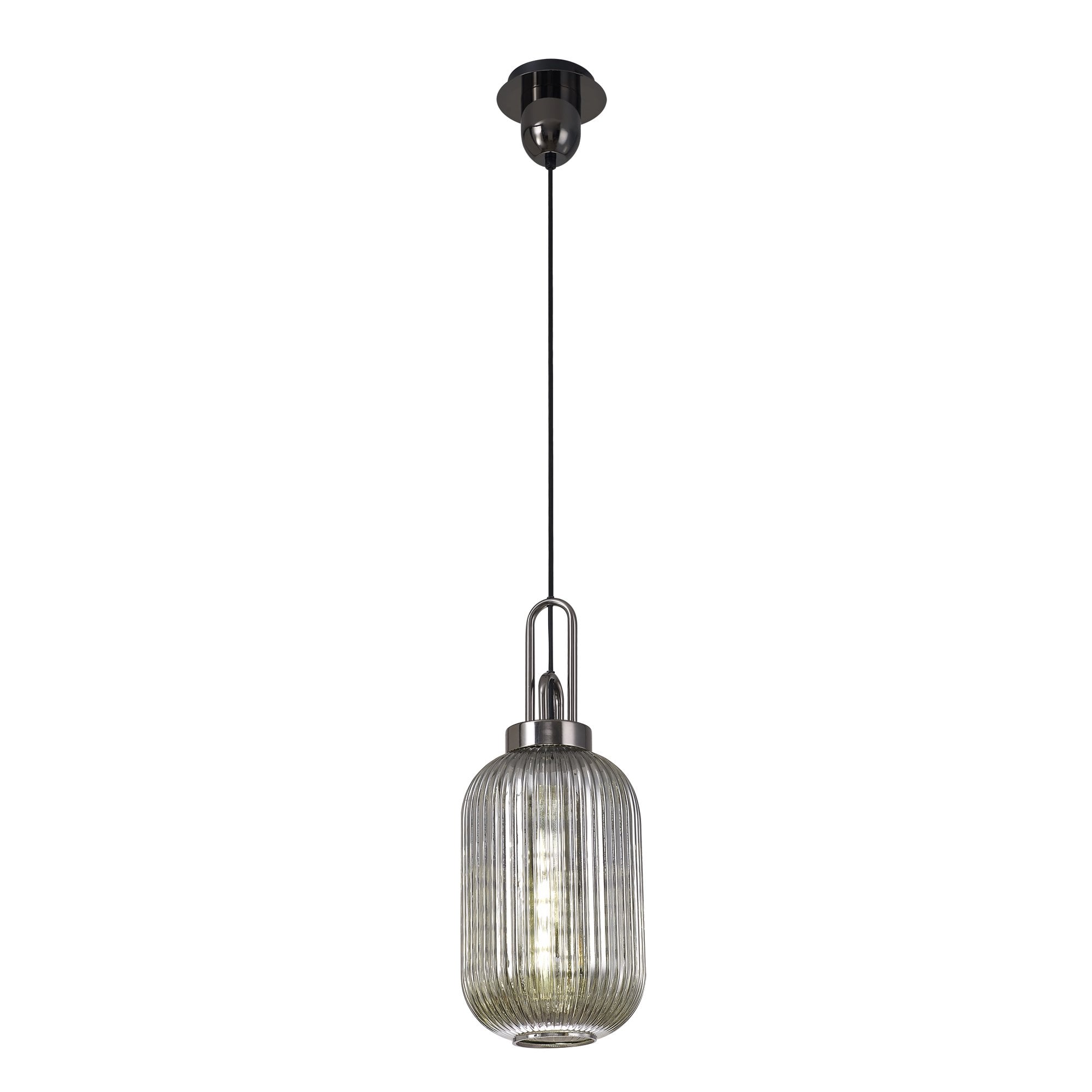 NLK05549 Amsterdam 1 Light Pendant Black Chrome Matt Black