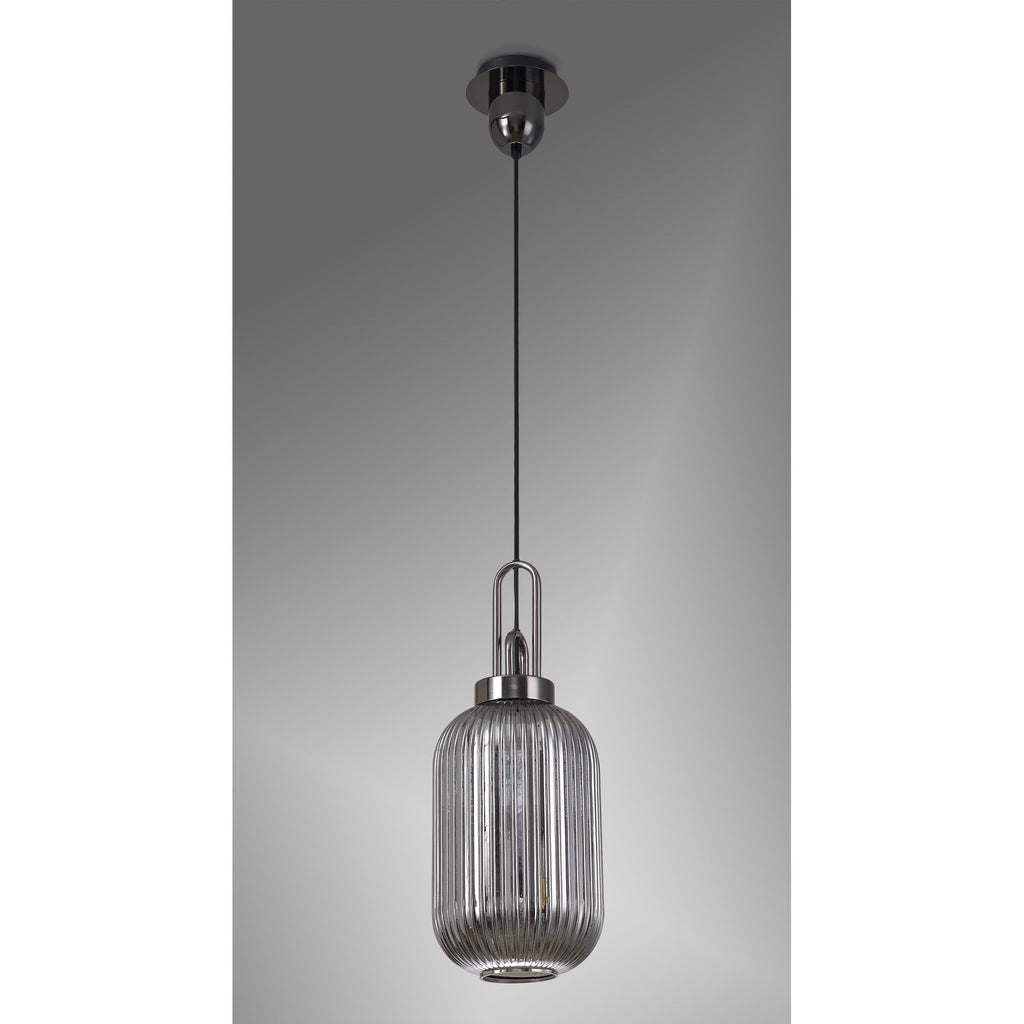 NLK05549 Amsterdam 1 Light Pendant Black Chrome Matt Black