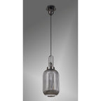 NLK05549 Amsterdam 1 Light Pendant Black Chrome Matt Black
