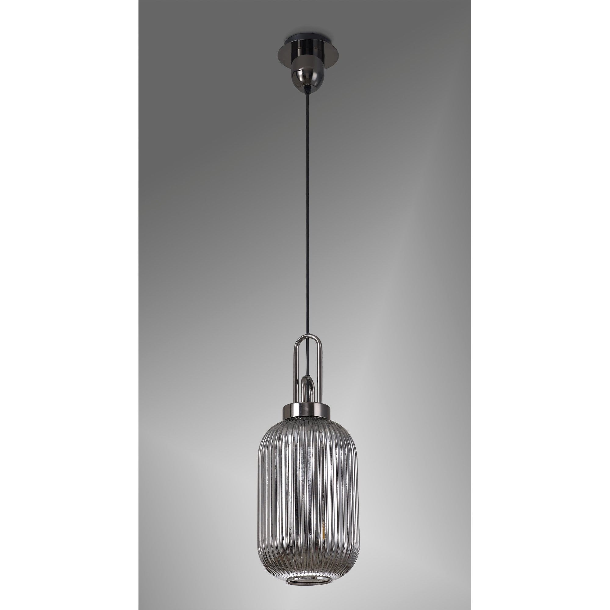 NLK05549 Amsterdam 1 Light Pendant Black Chrome Matt Black