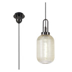 NLK05559 Amsterdam  1 Light Pendant Black Chrome Matt Black