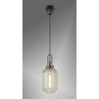 NLK05559 Amsterdam  1 Light Pendant Black Chrome Matt Black