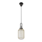NLK05559 Amsterdam  1 Light Pendant Black Chrome Matt Black