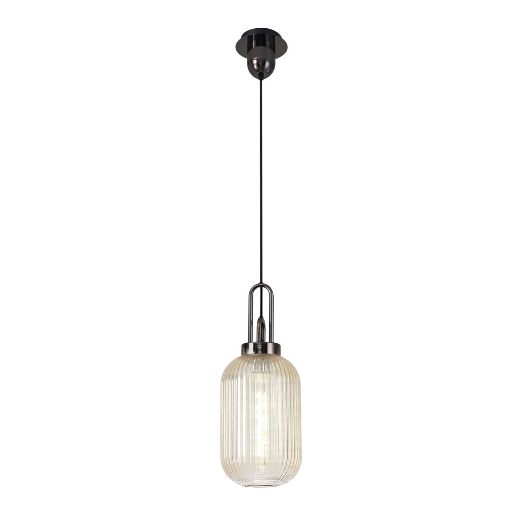 NLK05559 Amsterdam  1 Light Pendant Black Chrome Matt Black
