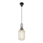 NLK05559 Amsterdam  1 Light Pendant Black Chrome Matt Black