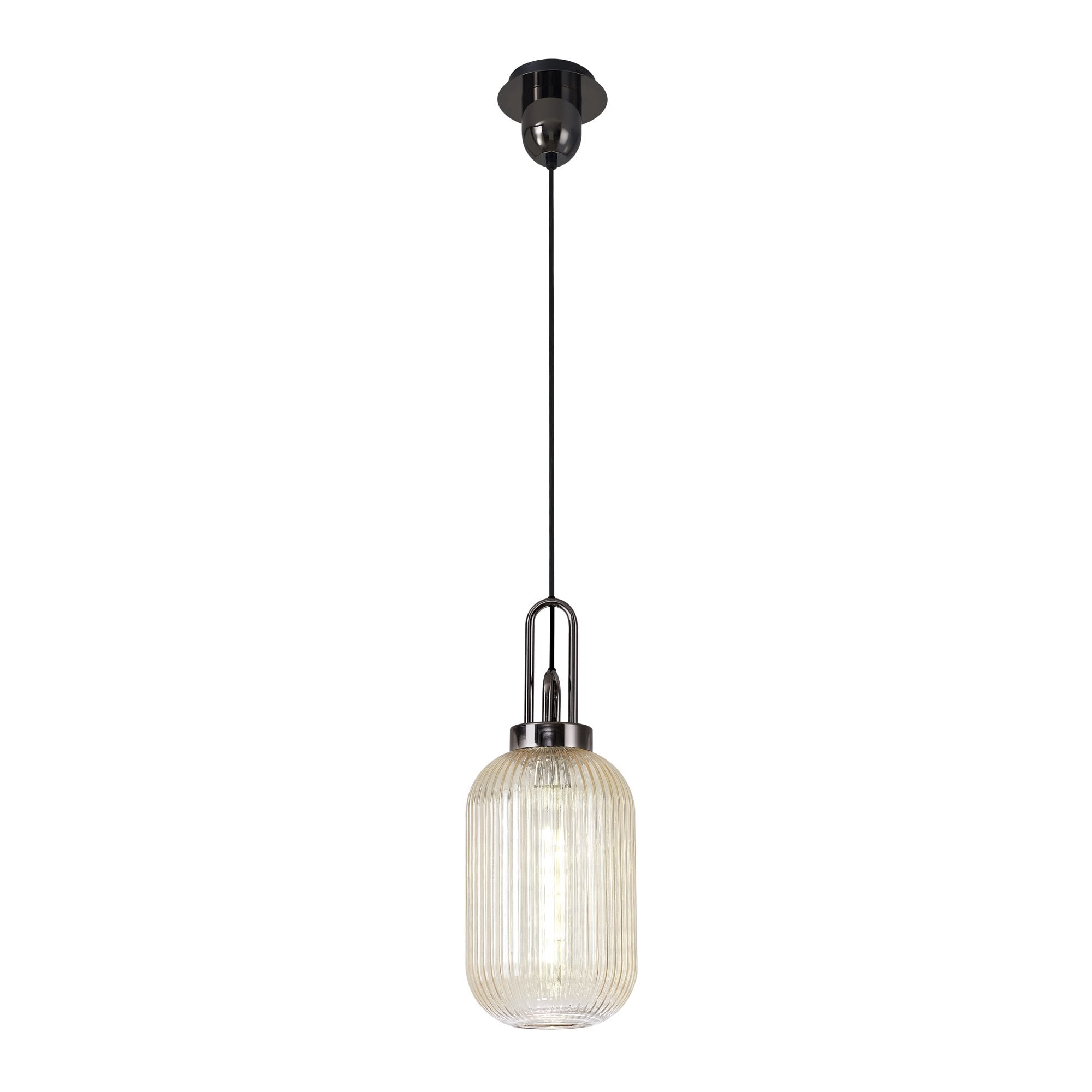 NLK05559 Amsterdam  1 Light Pendant Black Chrome Matt Black