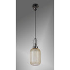 NLK05559 Amsterdam  1 Light Pendant Black Chrome Matt Black