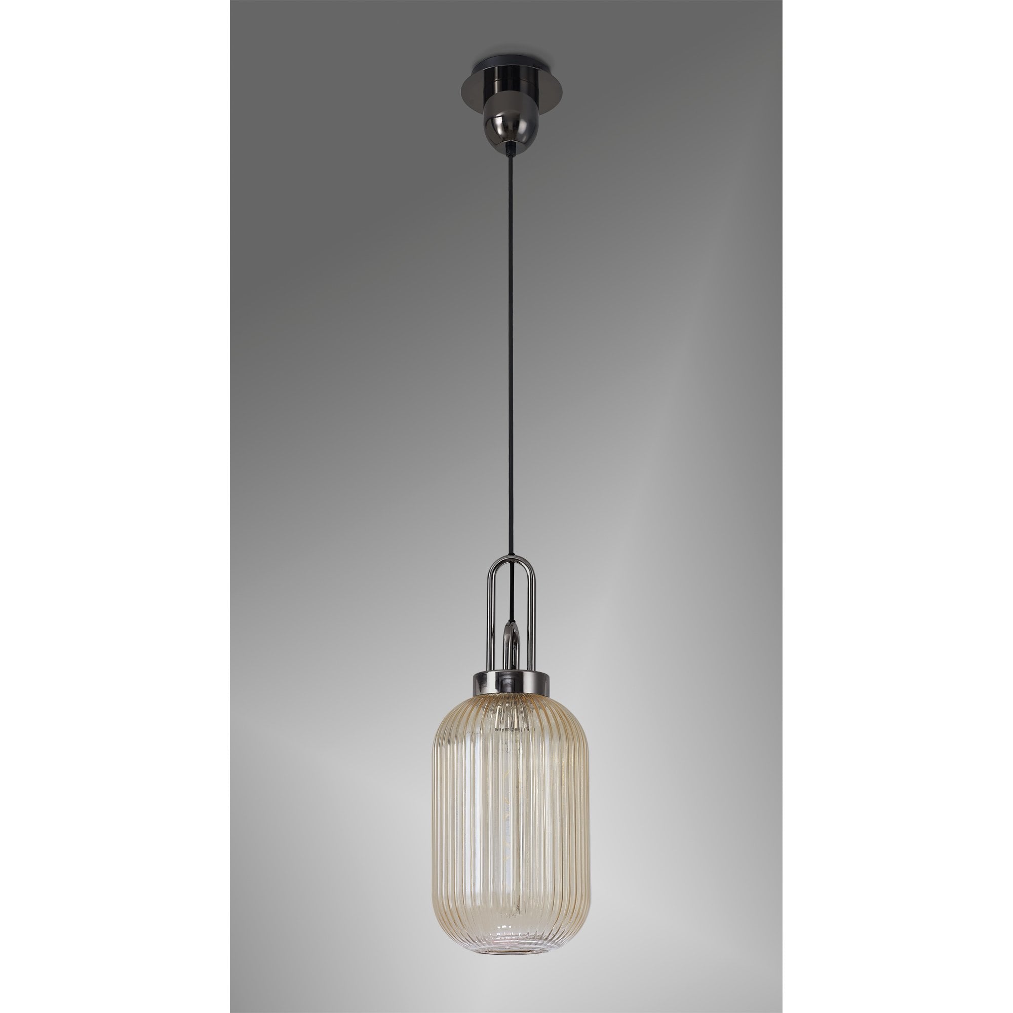 NLK05559 Amsterdam  1 Light Pendant Black Chrome Matt Black