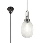 NLK05569 Amsterdam 1 Light Pendant Black Chrome Matt Black