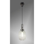 NLK05569 Amsterdam 1 Light Pendant Black Chrome Matt Black