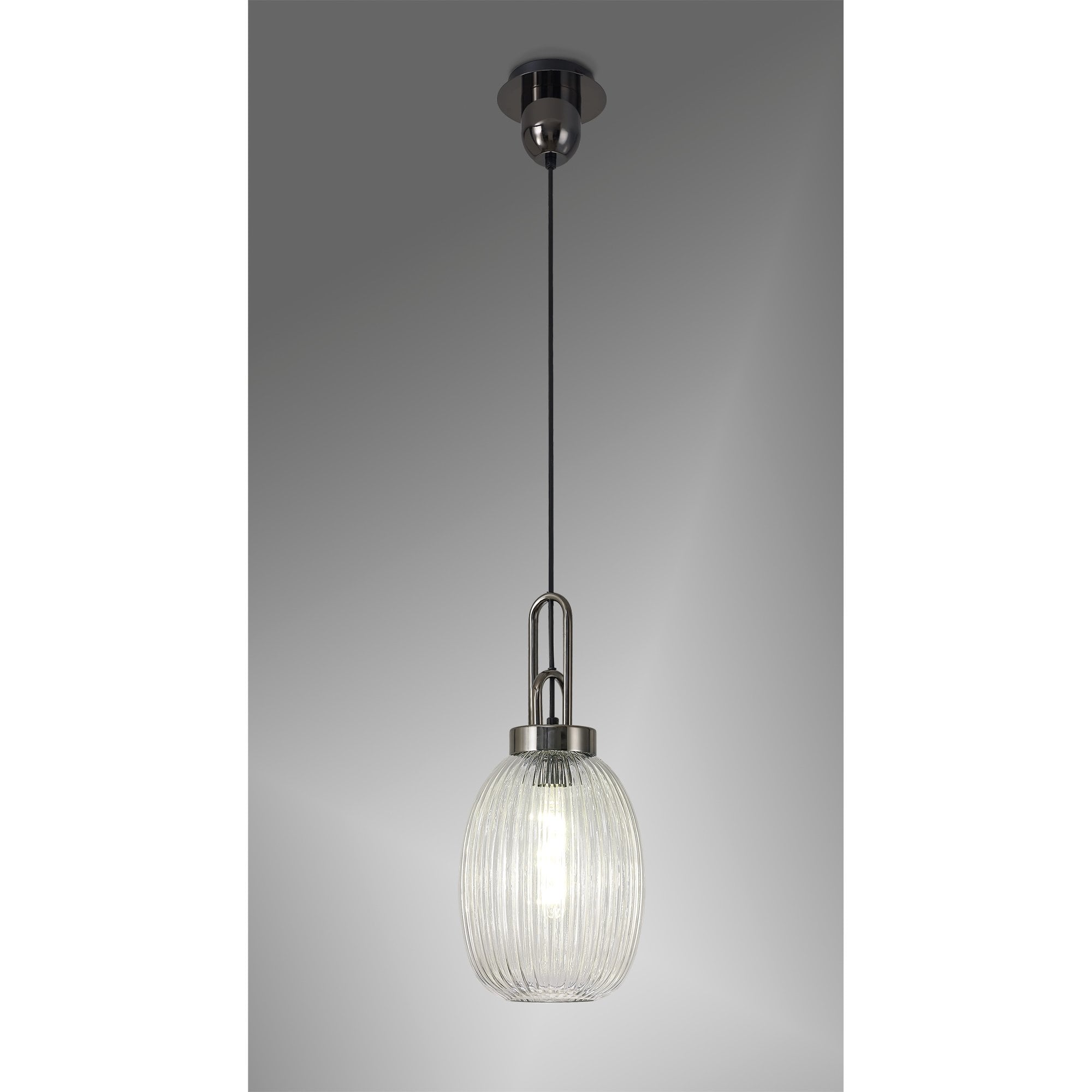 NLK05569 Amsterdam 1 Light Pendant Black Chrome Matt Black