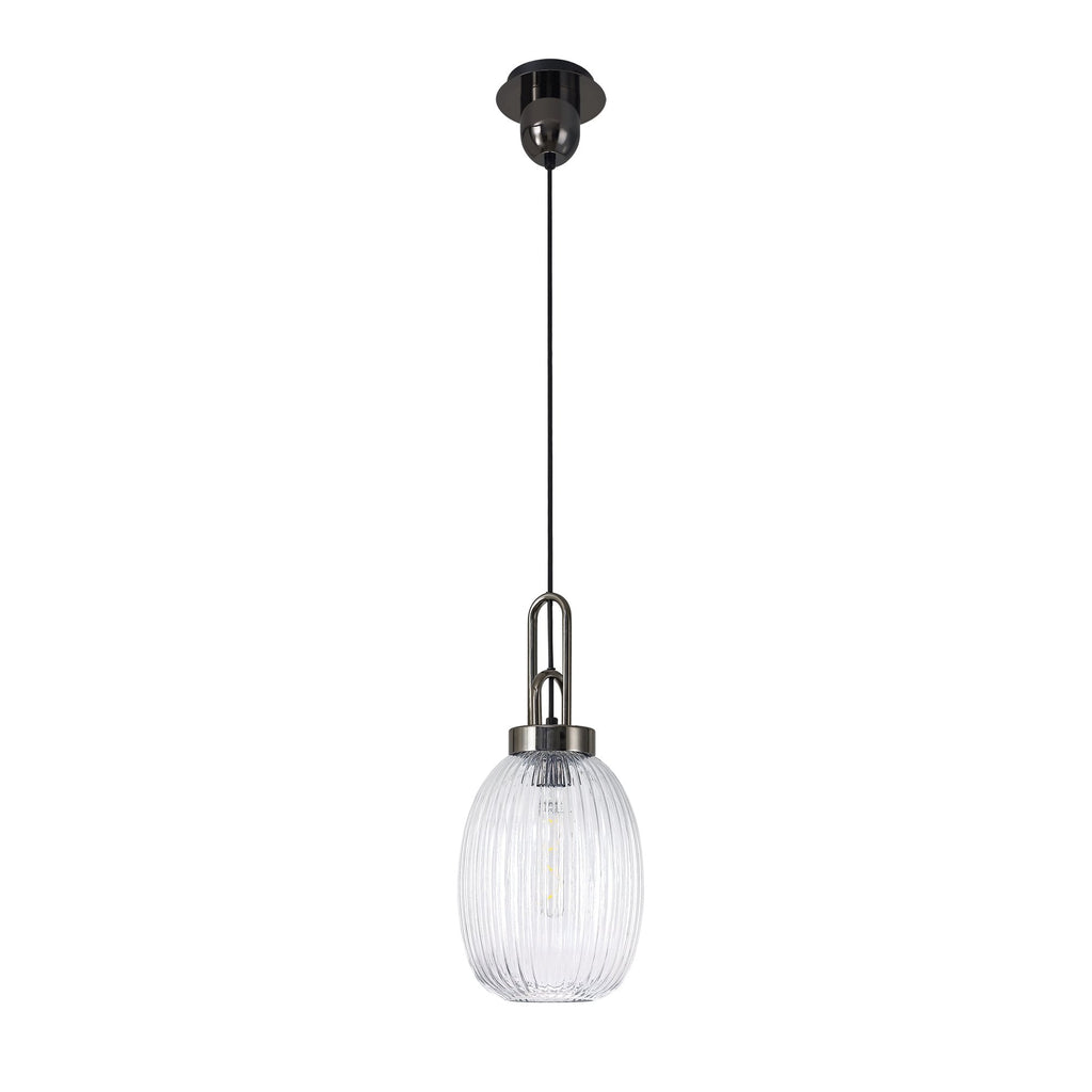 NLK05569 Amsterdam 1 Light Pendant Black Chrome Matt Black