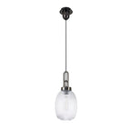 NLK05569 Amsterdam 1 Light Pendant Black Chrome Matt Black