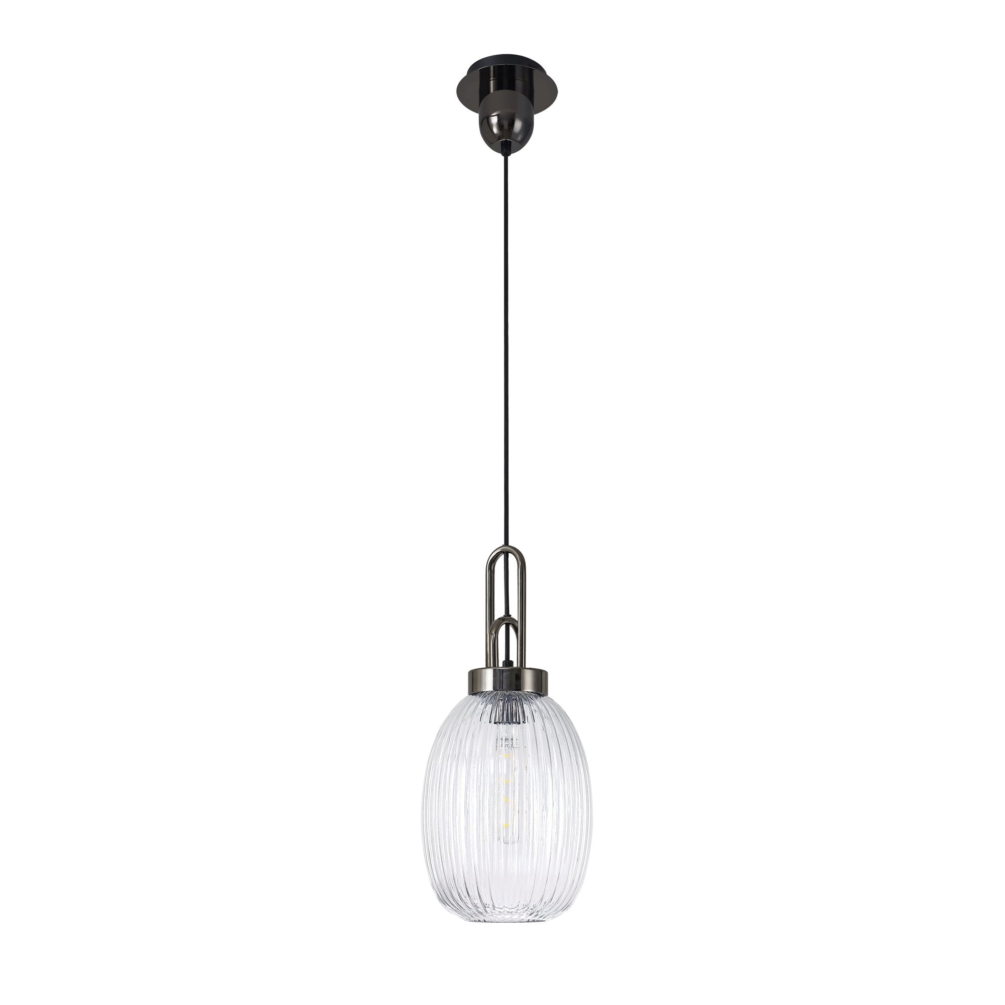 NLK05569 Amsterdam 1 Light Pendant Black Chrome Matt Black