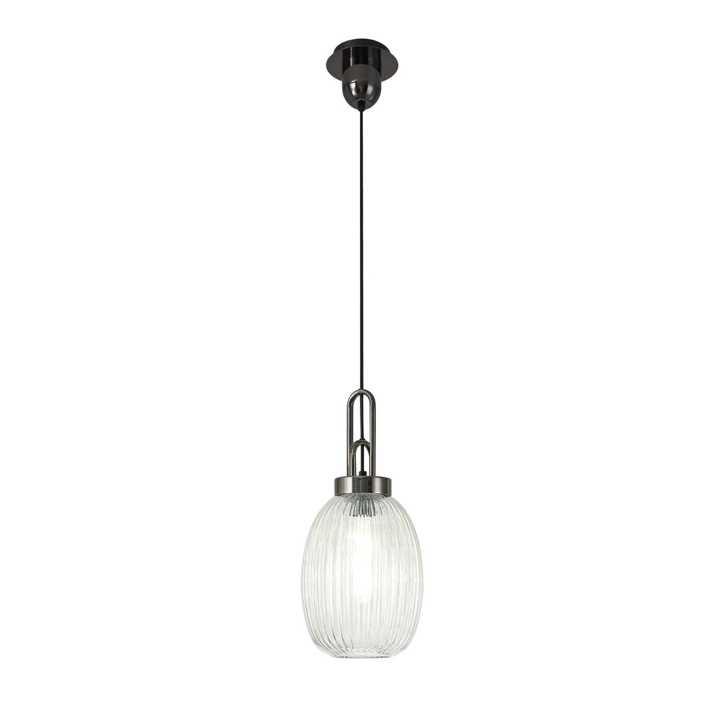 NLK05569 Amsterdam 1 Light Pendant Black Chrome Matt Black