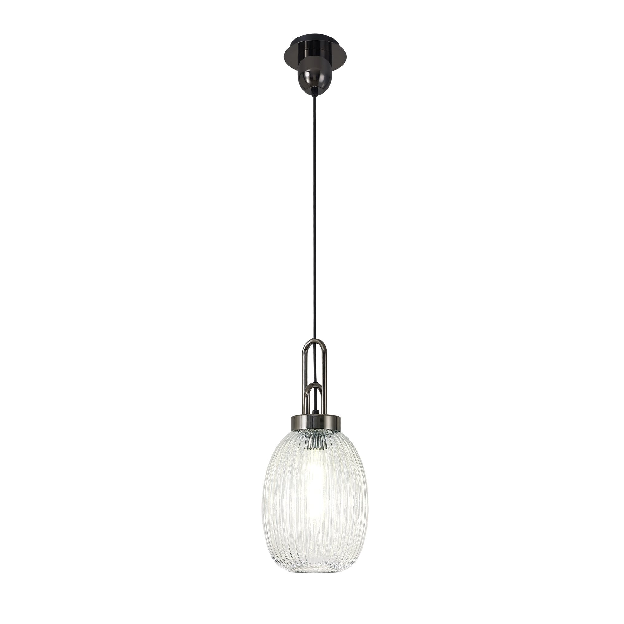 NLK05569 Amsterdam 1 Light Pendant Black Chrome Matt Black