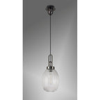 NLK05569 Amsterdam 1 Light Pendant Black Chrome Matt Black