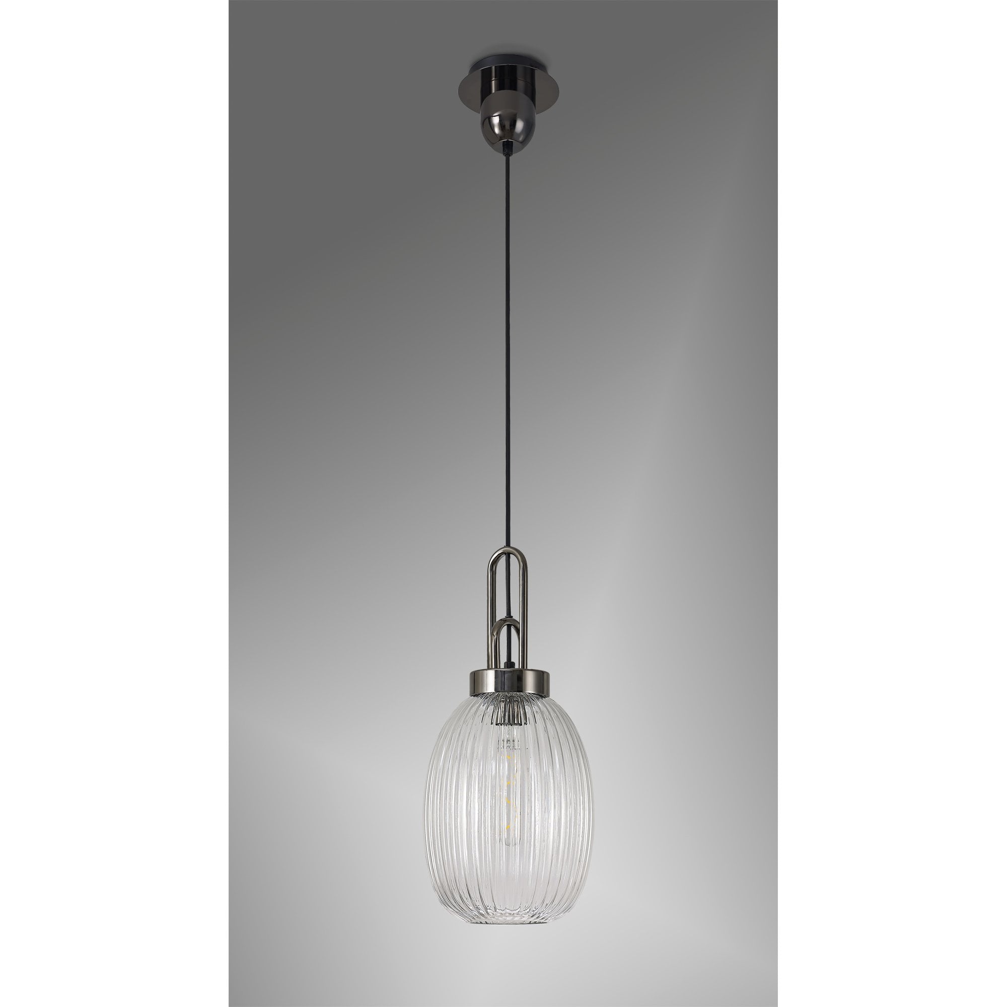 NLK05569 Amsterdam 1 Light Pendant Black Chrome Matt Black
