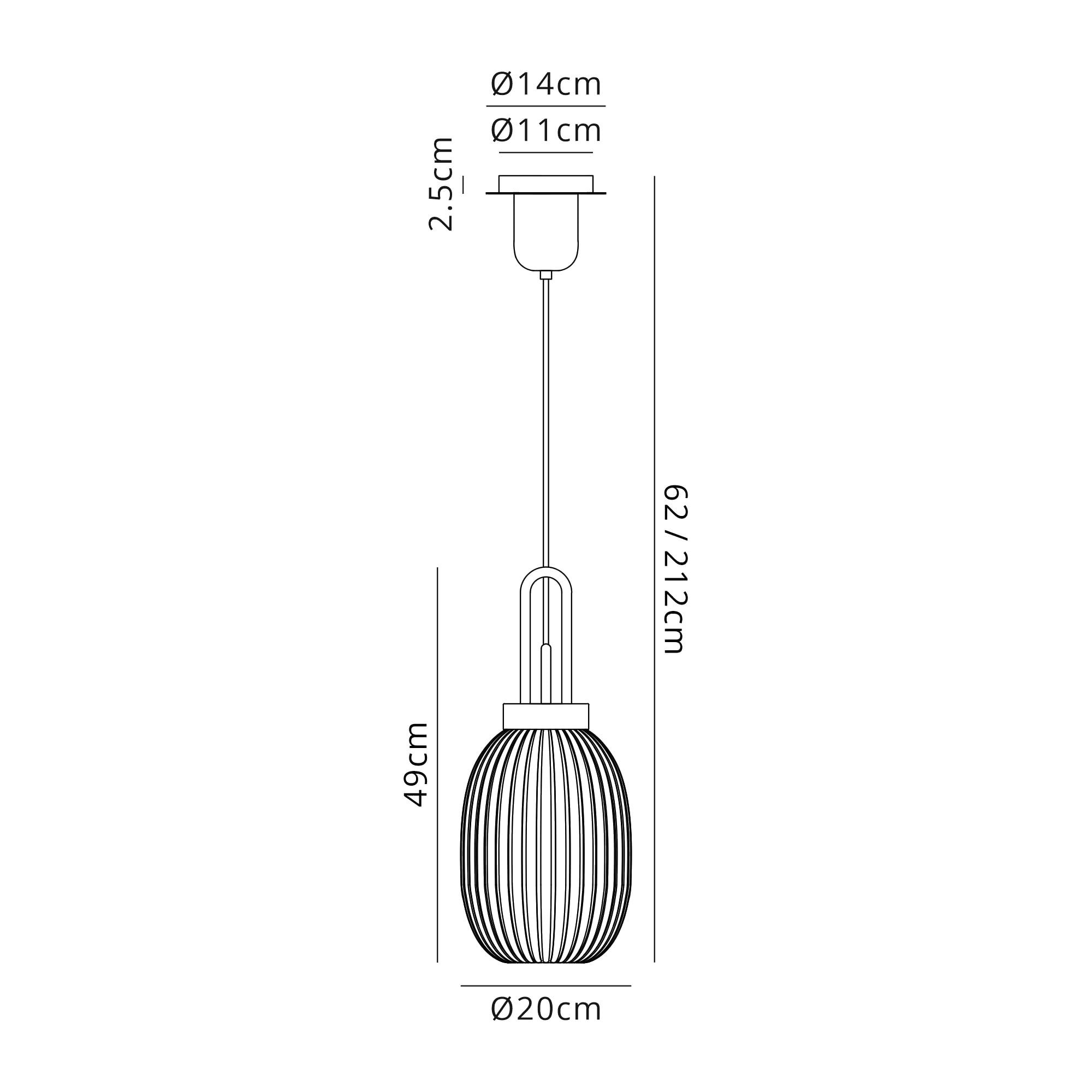 NLK05579 Amsterdam 1 Light Pendant Black Chrome Matt Black