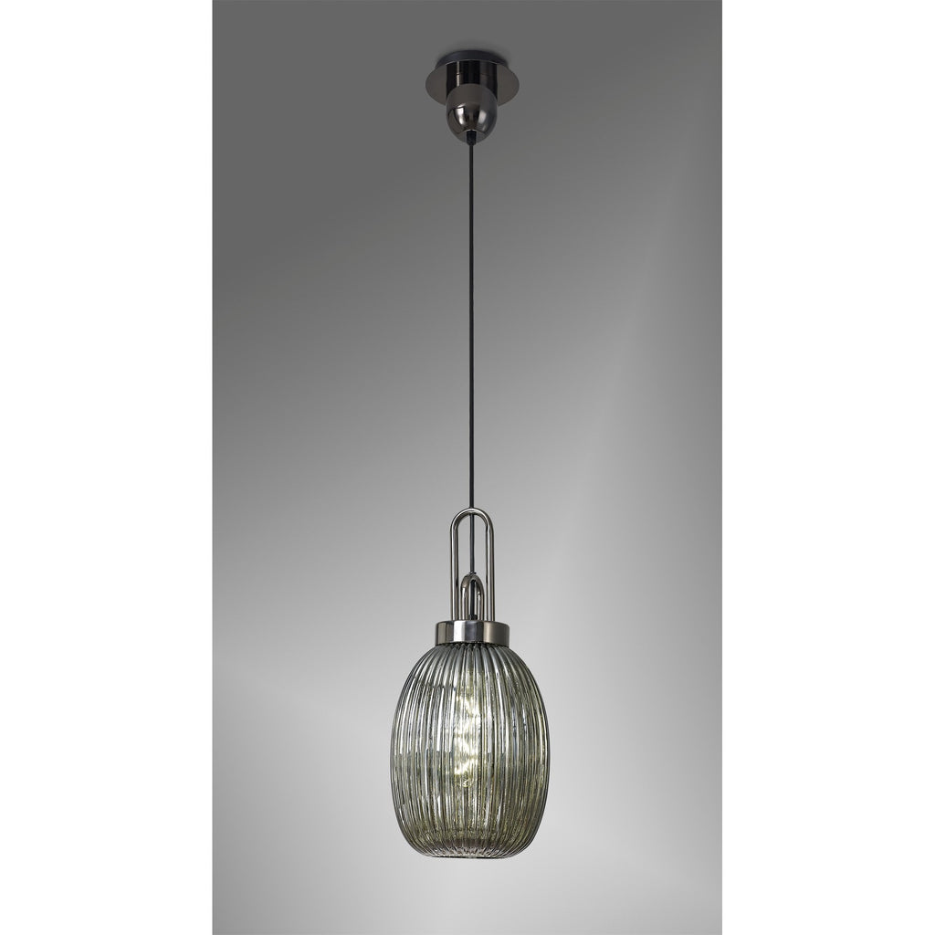 NLK05579 Amsterdam 1 Light Pendant Black Chrome Matt Black