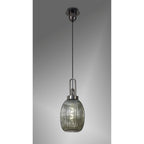 NLK05579 Amsterdam 1 Light Pendant Black Chrome Matt Black