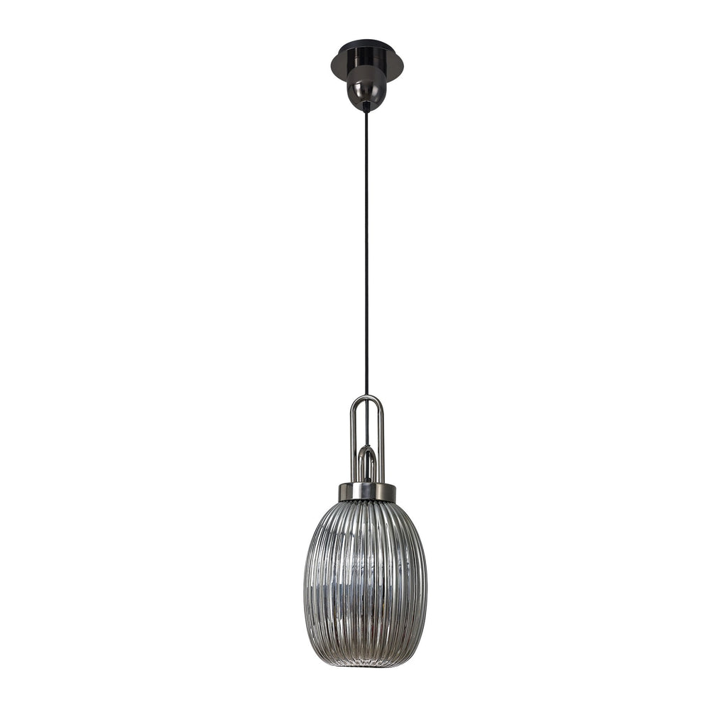 NLK05579 Amsterdam 1 Light Pendant Black Chrome Matt Black